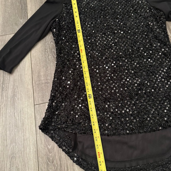 Final Markdown- Black Sequin Bare Shoulder Top - Picture 5 of 9